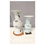 Flower Vases with Spotted Glaze