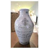 Seventeen-Inch Decorative Clay Vase