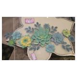 Metal Wall Art of Layered Succulents