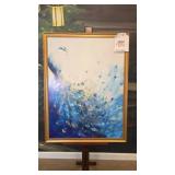 Peacock Artwork in 33 x 43 Gilt Frame