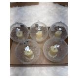 Five Speckled LED Globe Decorations