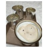 Christmas Candle and Three Holders