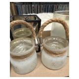 Two Holiday Lanterns and Vase