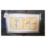 Four-Panel Oil on Board with Nickel Frame