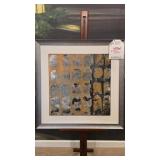 Abstract Oil on Board with Nickel Frame