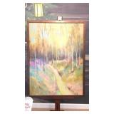 Oil on Board Landscape with Bronzed Frame
