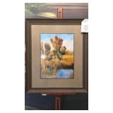 Framed Landscape Lithograph.