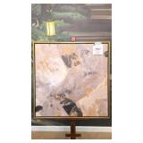 Abstract Oil on Board in Bronzed Frame