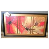 Framed Multi-Panel Floral Artwork