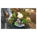 Floral Centerpiece in Clay Pot