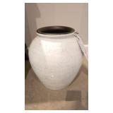 14-Inch Tall White Ceramic Pot