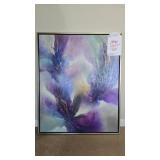 Floral Abstract Oil Painting in Nickel Frame