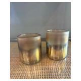 Glass Cups with Bronze Accents