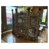 2 Decorative Wooden Bifold Screens, 90ï¿½79 Inches