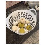 Decorative Pumpkins in Basket, 15 Pieces
