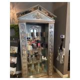 Decorative Lighted Curio Case With Mirrored Back