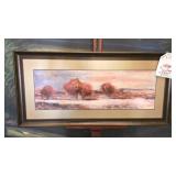 Oil on Panel With Gilt Matting and Frame