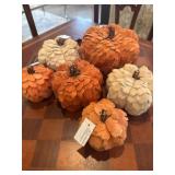Decorative Wooden Pumpkins Set