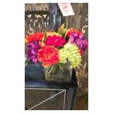 Decorative Floral Arrangement in Glass Vase