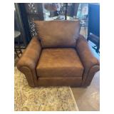 Smith Brothers Leather Stationary Chair