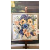 Oil on Board Floral Painting with Frame