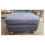 Upholstered Ottoman With Maple Turned Legs
