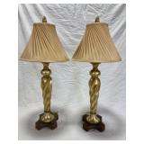 Matching Pair of Uttermost Table Lamps, 35 Inches