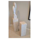 Carved Stone Sculpture with Pedestal Columns
