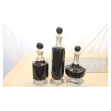 Black and Silver Decorative Decanters