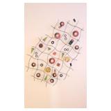 Abstract Wire and Metal Wall Sculpture