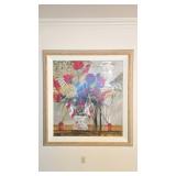 Floral Painting With Textured Linen Frame