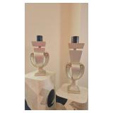 Pair of Silver-Toned Candle Holders