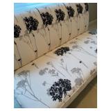55-Inch Fabric Pattern Bench with Back