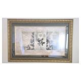 Gilt Frame With Floral Artwork, 55x37 Inches