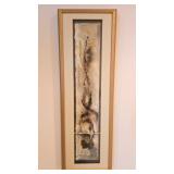Abstract Mixed Media Artwork in Gold Frame