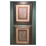 Framed Line Drawings of Female Figures