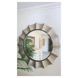 Round Wall Mirror with Unique Frame