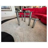 Modern Coffee and End Table Set With Glass Tops