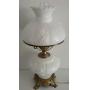 Milk Glass Parlor Lamp With Embossed Roses