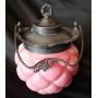 Victorian Pink Satin Glass Cracker Jar