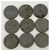 (9) V nickels