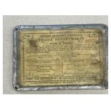 1916 INDIANA Headlight License