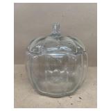 Glass pumpkin cookie jar