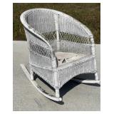 White Wicker Rocker