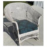 White Wicker Rocker