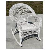 White Wicker Rocker