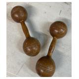 Wooden dumbbells