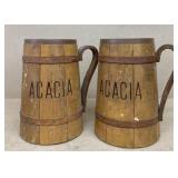 Wooden beer steins