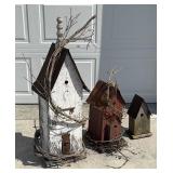 (3) Bird Houses, Primitive