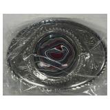 Western belt buckle with decorative stone